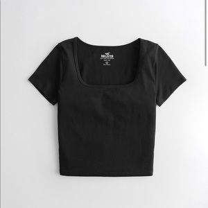 HOLLISTER SQUARE NECK RIBBED BABY TEE BRAND NWT SIZE SMALL